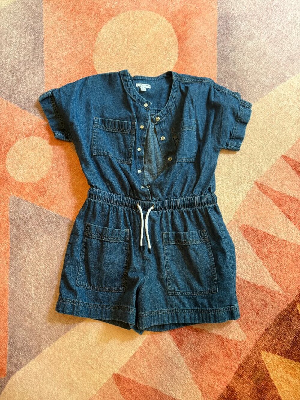 Girls Size 10 J Crew Chambray Romper Drawstring Waist